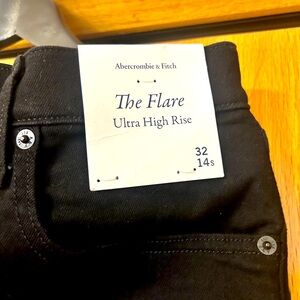 Abercrombie High Rise Flare Jeans Black Size 14S